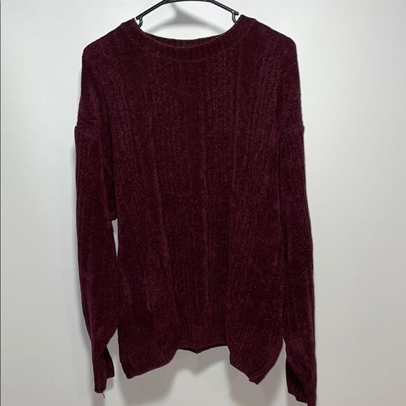 Falls Creek Red Cable Knit Crew Neck Sweater - Picture 1 of 7